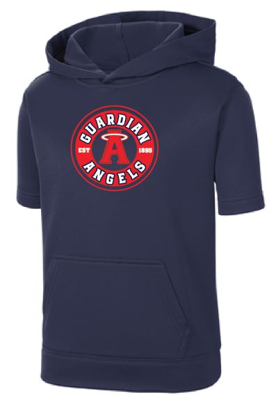 GA Navy, YOUTH Sport Tek Short Sleeve Hoodie-Spiritwear